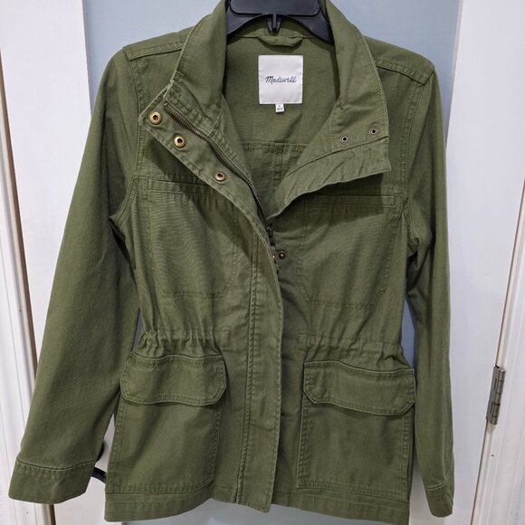 Madewell Size S Army Green Cotton Canvas Field Utility Jacket Cargo Coat - Picture 1 of 12